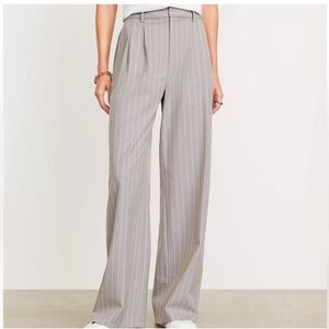 NWT-Loft Versa Seasonless Stretch Double Pleat Wide Leg Striped Pant